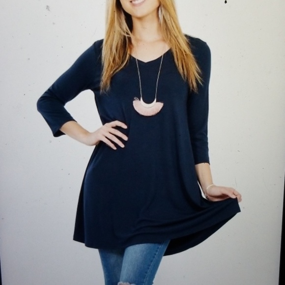 SOLD OUT! Navy Blue Tunic - Picture 2 of 5